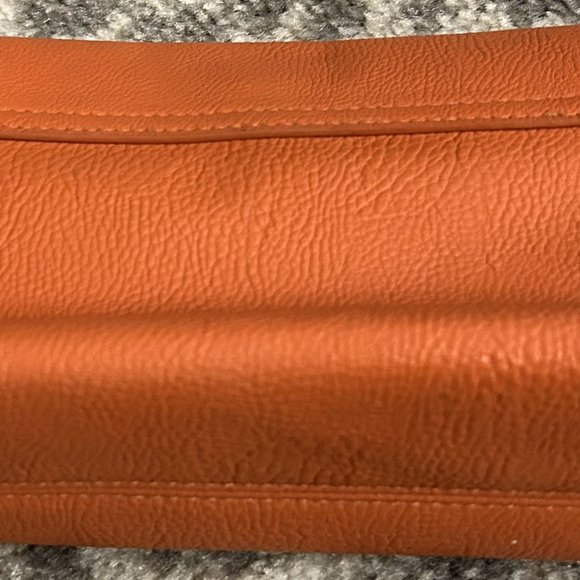 Universal Threads Orange Simulated Leather Clutch or Cosmetic Bag - Picture 4 of 7